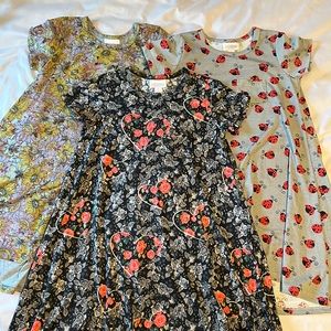 Lularoe 'Scarlett' Girls' Swing Dress Size 6 (Lot of 3)